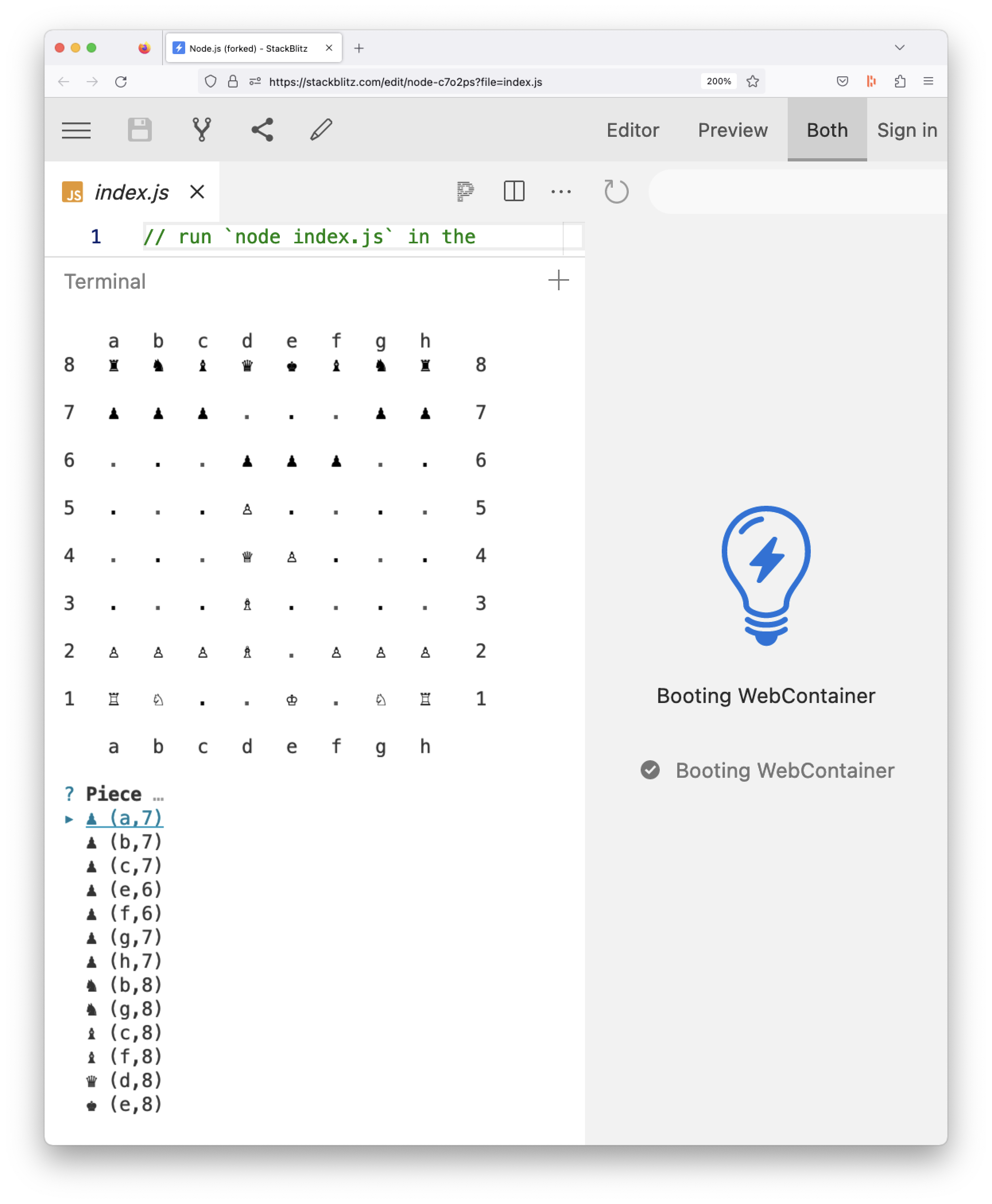 Command line chess game